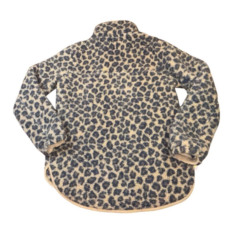 Abercrombie and Fitch leopard print Sherpa quarter zip pullover size small - Picture 4 of 5